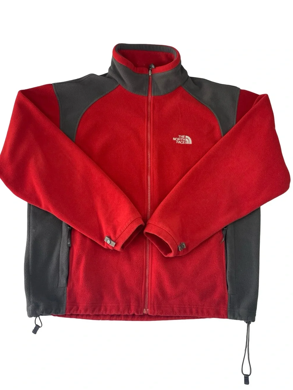 The North Face Khumbu Jacket Red Gray Full Zip Fleece Men’s Large